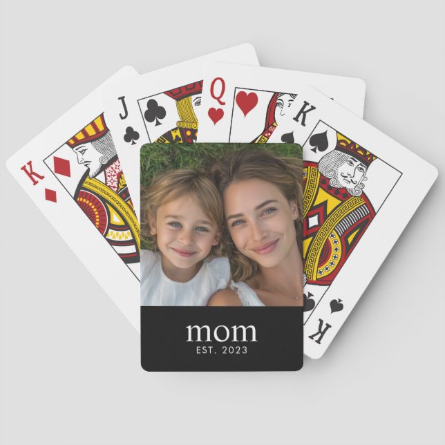 Baraja De Cartas Mom Established Modern Black Photo (Reverso)