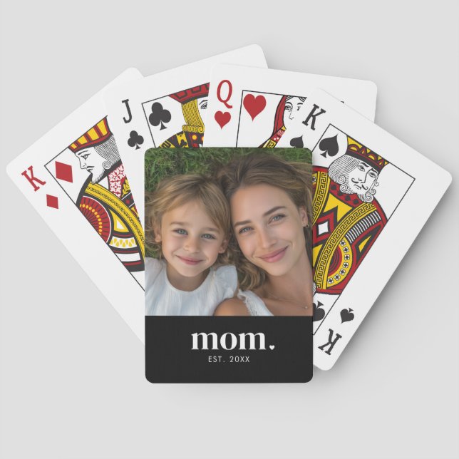 Baraja De Cartas Mom Established Modern Black Photo (Reverso)