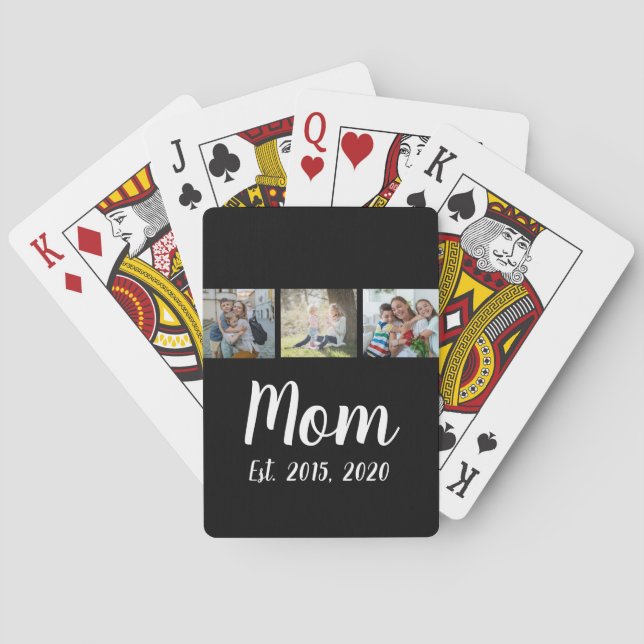 Baraja De Cartas Mom Established Script Black 3 Photo (Reverso)