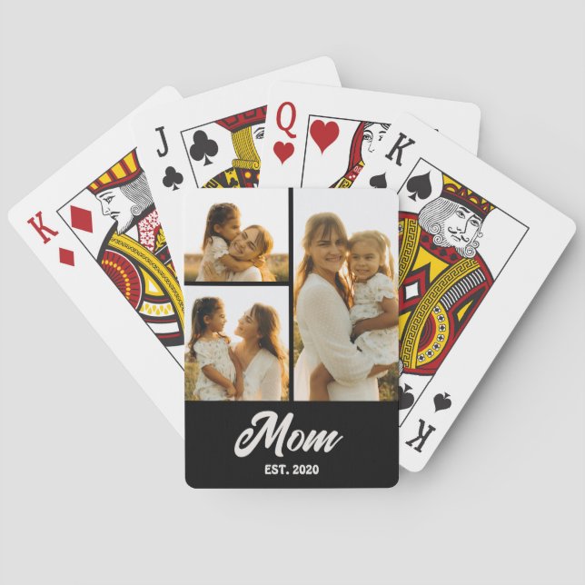 Baraja De Cartas Mom Established Script Black 3 Photo (Reverso)
