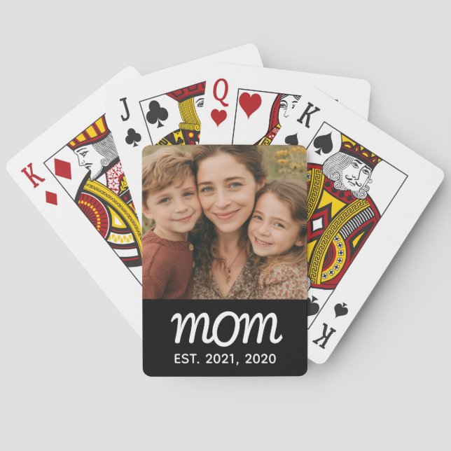 Baraja De Cartas Mom Established Script Black Photo (Reverso)