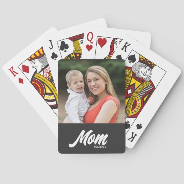 Baraja De Cartas Mom Established Script Black Photo (Reverso)