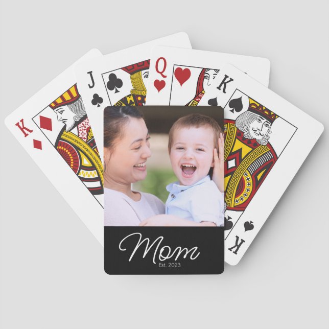 Baraja De Cartas Mom Established Script Black Photo (Reverso)