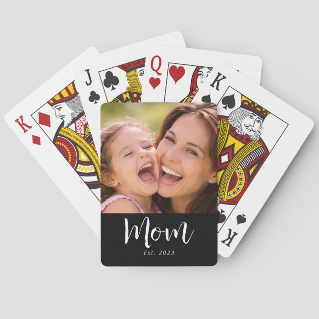 Baraja De Cartas Mom Established Script Black Photo (Reverso)