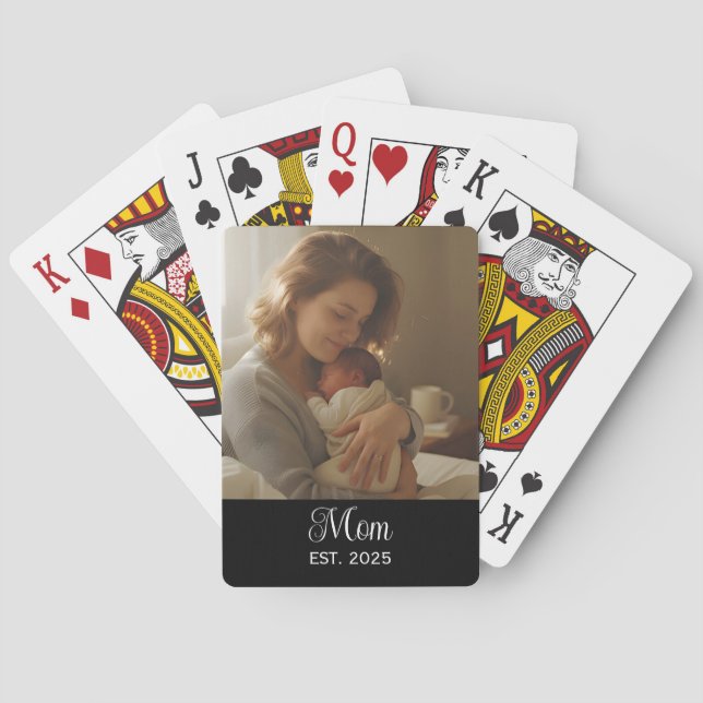 Baraja De Cartas Mom Established Script Black Photo (Reverso)
