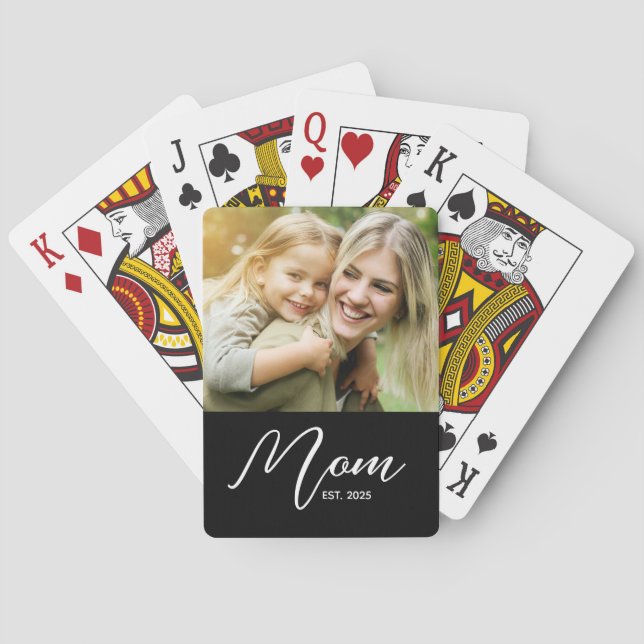 Baraja De Cartas Mom Established Script Black Photo (Reverso)