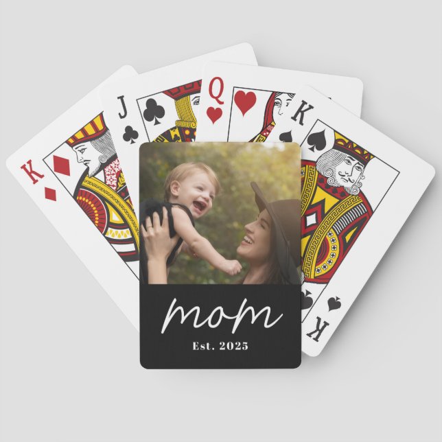 Baraja De Cartas Mom Established Script Black Photo (Reverso)