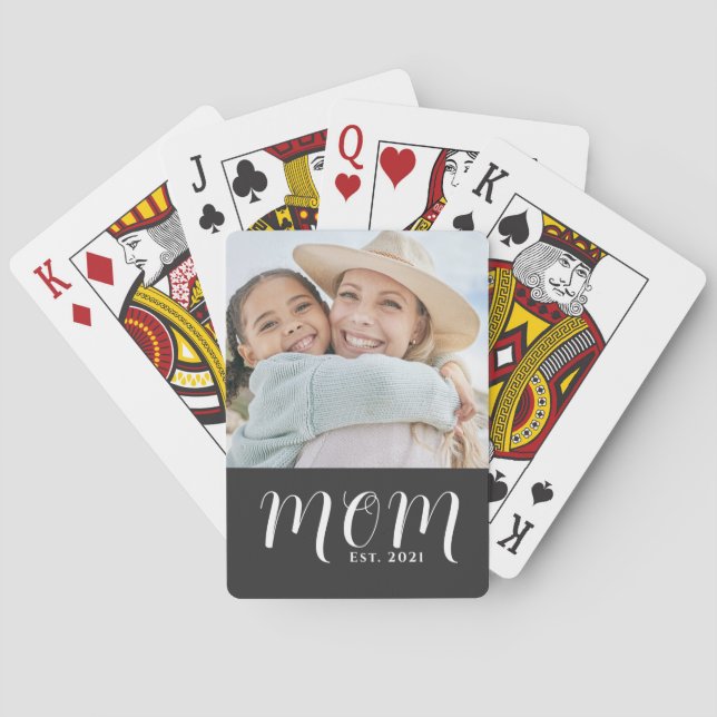 Baraja De Cartas Mom Established Script Black Photo (Reverso)