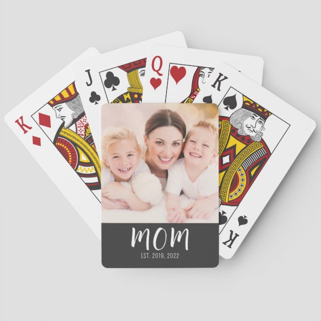 Baraja De Cartas Mom Established Script Black Photo (Reverso)