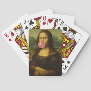 Baraja De Cartas Mona Lisa Soplando Goma Rosa