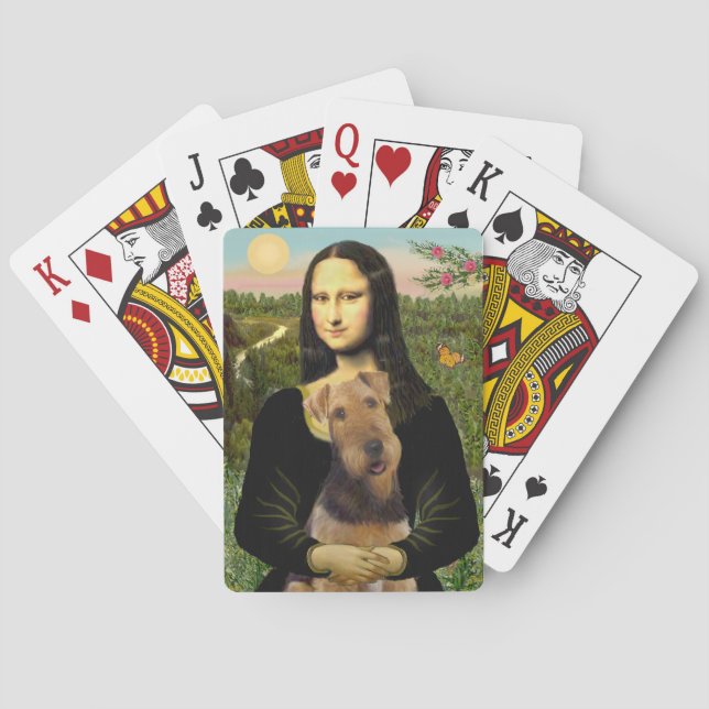 Baraja De Cartas Mona Lisa y su Airedale (#1) (Reverso)
