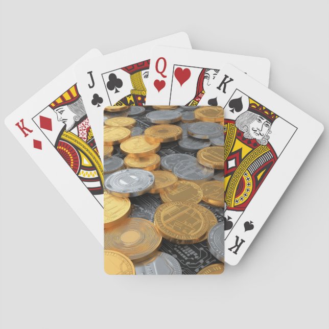 Baraja De Cartas Moneda Cripto Moderna (Reverso)