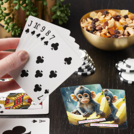 Baraja De Cartas Mono bebé y juego de juego de monogramas bananeros