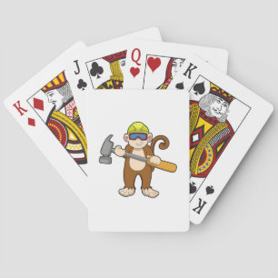 Baraja De Cartas Mono como artesano con martillo