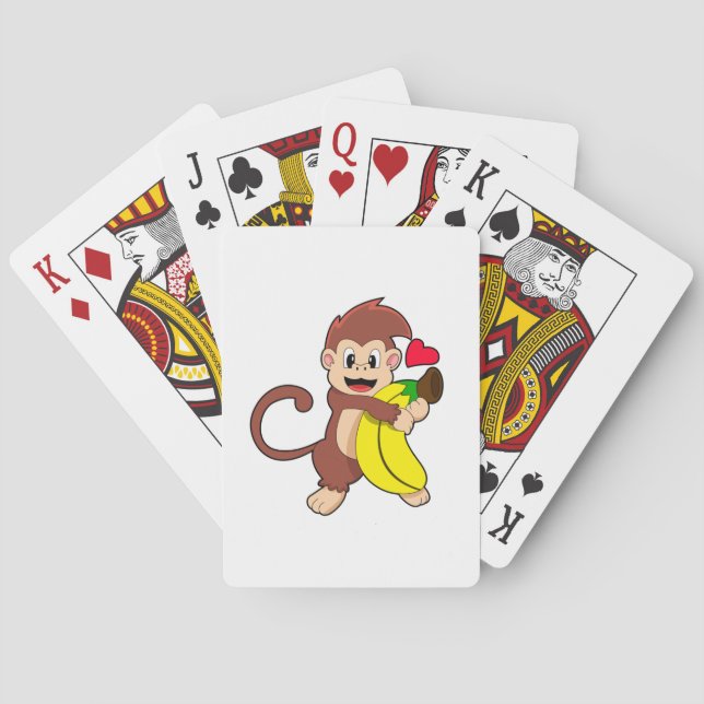 Baraja De Cartas Mono con banana (Reverso)