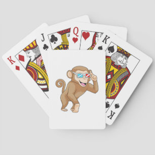 Baraja De Cartas Mono con gafas