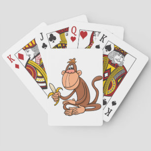 Baraja De Cartas Mono de dibujos animados lindo con plátano animal