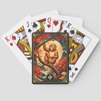 Baraja De Cartas Mono de la Zodiaco Chino Tarjetas de Juego de Luna