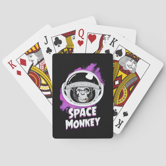 Baraja De Cartas Mono del espacio del mono (Reverso)