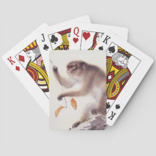 Baraja De Cartas Mono en un árbol de Persimmon