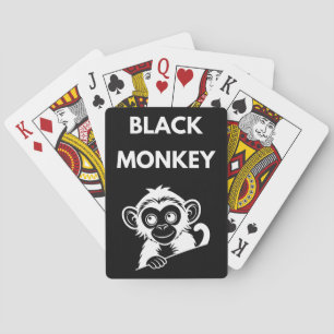 Baraja De Cartas Mono Negro Pequeño y Lindo