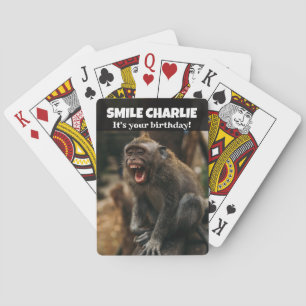 Baraja De Cartas Mono sonriente divertido
