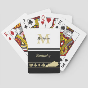 Baraja De Cartas Monogram Gold Silhouette Kentucky