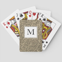 Baraja De Cartas MONOGRAM, Purpurina de espuma de oro