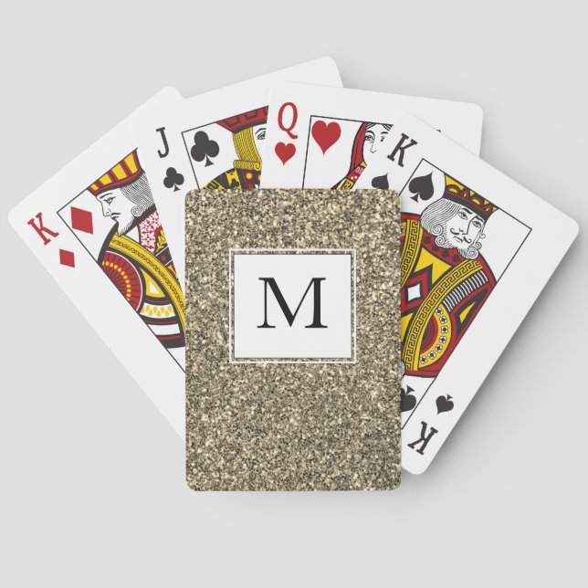 Baraja De Cartas MONOGRAM, Purpurina de espuma de oro (Reverso)