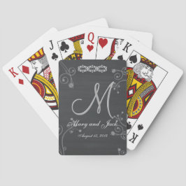 Baraja De Cartas Monograma 3d de chalkboard negro rústico