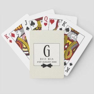 Baraja De Cartas Monograma BEST MAN Groomsmen Groomsman Fleurdelis