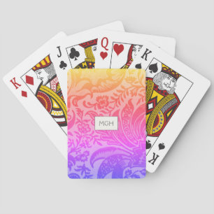 Baraja De Cartas Monograma Botánico Arcoíris Vintage de William Mor