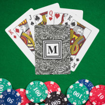 Monograma Botánico Personalizado en Blanco y Negro