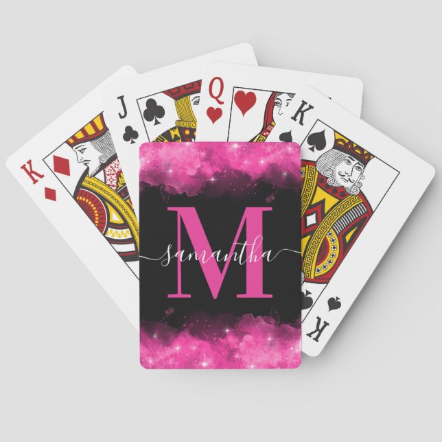 Baraja De Cartas Monograma Celestial Rosa de Firma (Reverso)