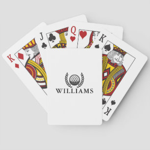 Baraja De Cartas Monograma Clásico de Nombre Personalizado
