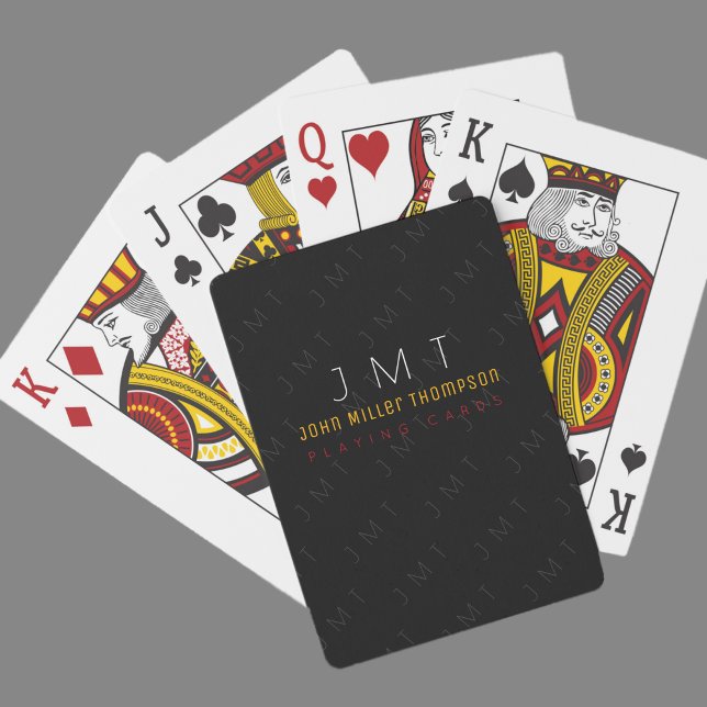 Baraja De Cartas Monograma clásico sobre negro (Subido por el creador)