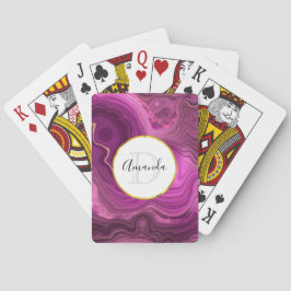 Baraja De Cartas Monograma De Ametismo Púrpura Y Agentes Abstractos