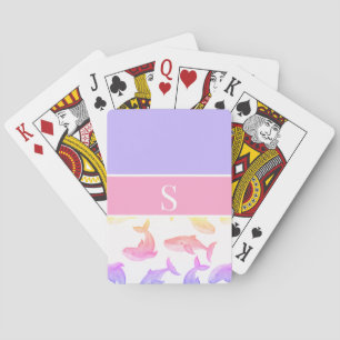 Baraja De Cartas Monograma de ballena Vida marina náutica