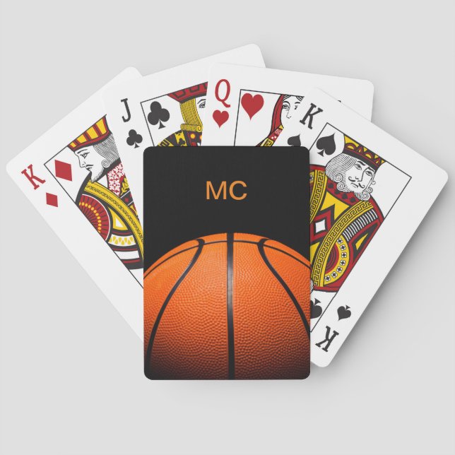 Baraja De Cartas Monograma de baloncesto masculino de Guay (Reverso)