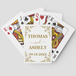 Baraja De Cartas Monograma de boda elegante personalizado