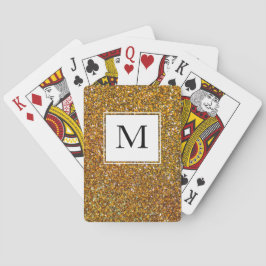 Baraja De Cartas Monograma de brillo dorado