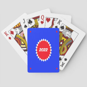 Baraja De Cartas Monograma de estallido rojo, blanco y azul