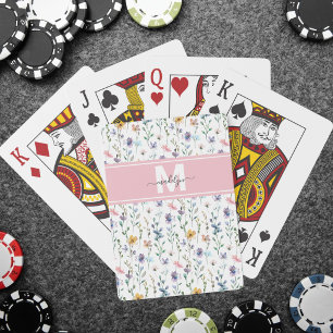 Baraja De Cartas Monograma de Flor Silvestre