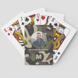Baraja De Cartas Monograma de foto de camuflaje militar personaliza