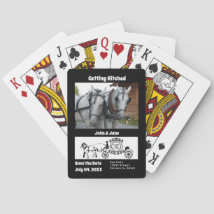 Baraja De Cartas Monograma de fotografía del vagón de caballos golp