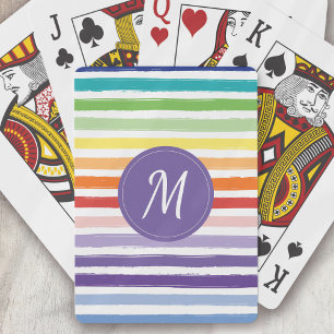 Baraja De Cartas Monograma de franja arco iris