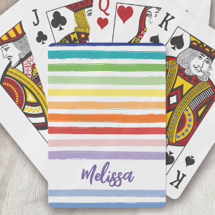 Baraja De Cartas Monograma de franja arco iris