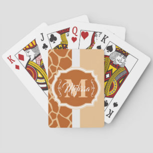 Baraja De Cartas Monograma de impresión de jirafa