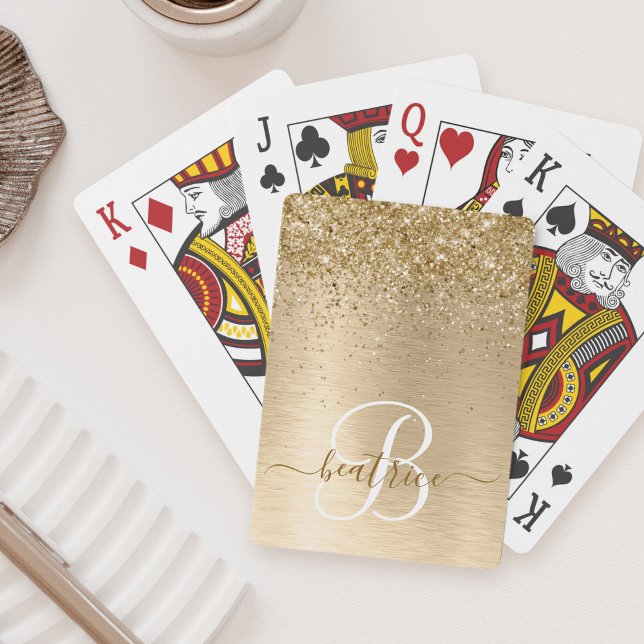 Baraja De Cartas Monograma de impresión Metalizado con pincel de or (Subido por el creador)