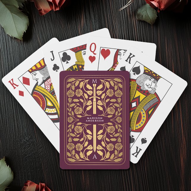Baraja De Cartas Monograma de la espada de oro medieval de Mauve (Subido por el creador)